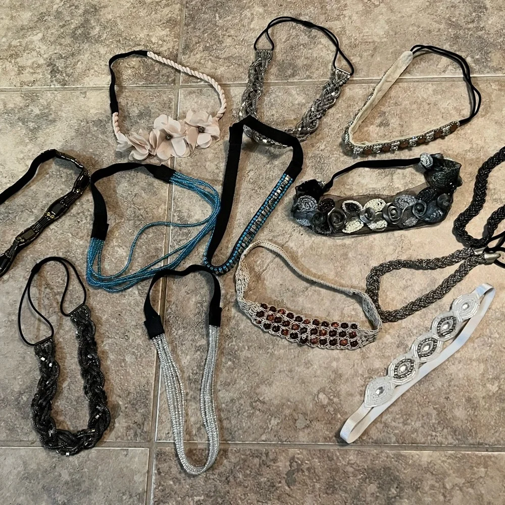 Elegant Women's Hair Accessories Set - Black, Silver, Blue LOT of 12 - Picture 2 of 2